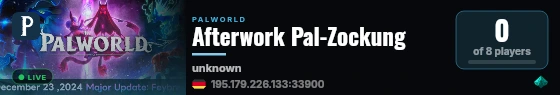 Afterwork Pal-Zockung live status badge