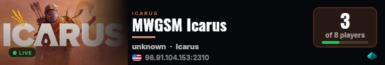 MWGSM Icarus live status badge