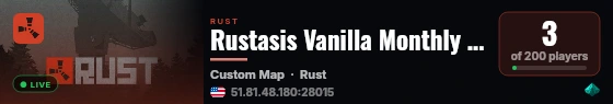 Rustasis Vanilla Monthly | Main Medium | Noob Friendly live status badge