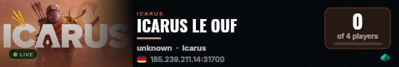 ICARUS LE OUF live status badge