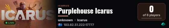 Purplehouse Icarus live status badge