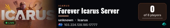 Forever Icarus Server live status badge