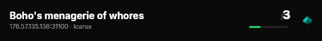 Boho's menagerie of whores live status badge