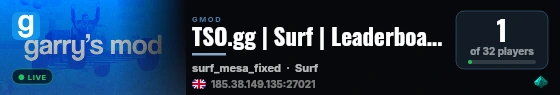 TSO.gg | Surf | Replays | EU live status badge