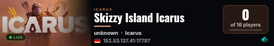 Skizzy Island Icarus live status badge