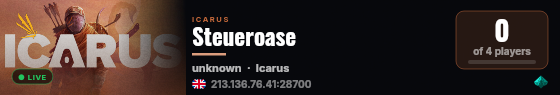 Steueroase live status badge