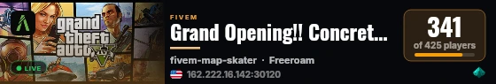 Grand Opening!! Concrete RP [18+]✨ live status badge