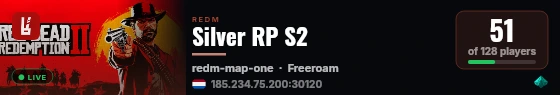Silver RP S2 live status badge