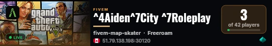 ^4Aiden^7City ^7Roleplay live status badge