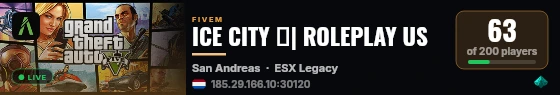 ICE CITY 🌴| ROLEPLAY US live status badge