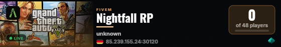 Nightfall RP live status badge