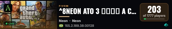 ^8NEON ATO 3 ▬▬↭🡺 A CIDADE DAS OPORTUNIDADES 🡸↭▬ live status badge