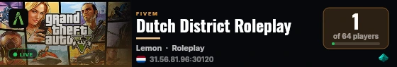 Dutch District Roleplay live status badge