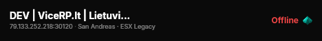 DEV | ViceRP.lt | Lietuviškas ROLEPLAY serveris live status badge