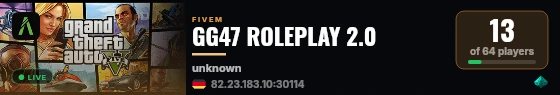 GG47 ROLEPLAY 2.0 live status badge