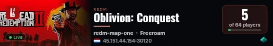 Oblivion: Conquest live status badge