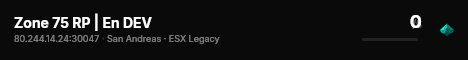 Zone 75 RP | En DEV live status badge