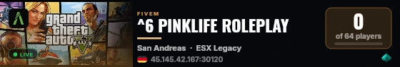 ^6 PINKLIFE ROLEPLAY   live status badge
