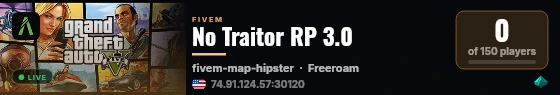 No Traitor RP 3.0 live status badge