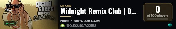 Midnight Remix Club | Derby • Race • Touge • Shooter • DM • FW • CW live status badge