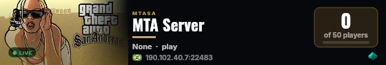 MTA Server live status badge
