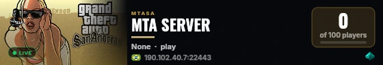MTA SERVER live status badge