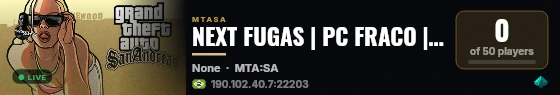 NEXT FUGAS | PC FRACO | OTIMIZADO - VENHA DIRIGIR A NOSSA E63 live status badge