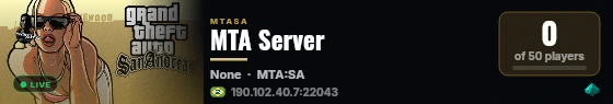 MTA Server live status badge