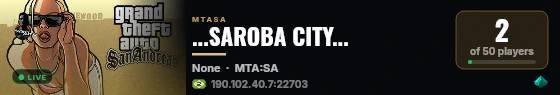 ...SAROBA CITY... live status badge