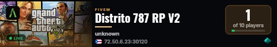 Distrito 787 RP V2 live status badge
