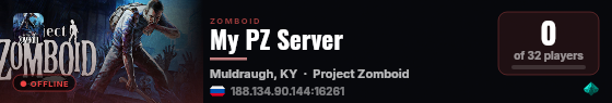 My PZ Server live status badge