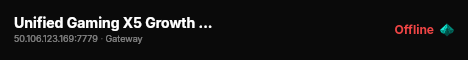 Unified Gaming X5 Growth increased AI live status badge