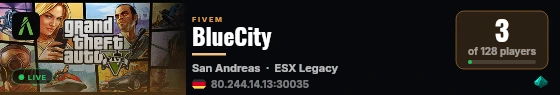 BlueCity live status badge