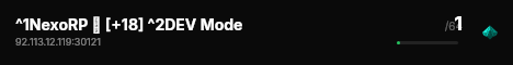 ^1NexoRP 🌴 [+18] ^2DEV Mode live status badge