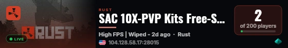 SAC 10X-PVP Kits Free-SusRust X10 live status badge