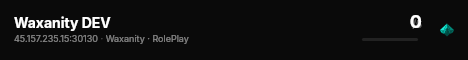 Waxanity DEV live status badge