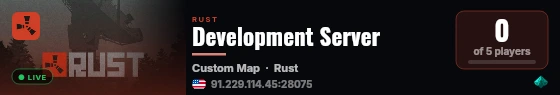 Development Server live status badge