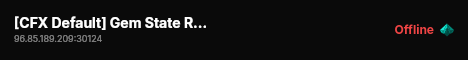 [CFX Default] Gem State Roleplay live status badge