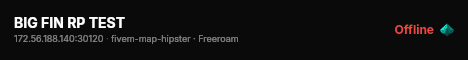 BIG FIN RP TEST live status badge