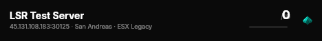 LSR Test Server live status badge