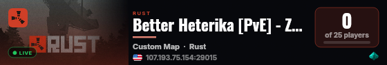 Better Heterika [PvE] - Zombies|RaidBases|Events|Bradleys live status badge