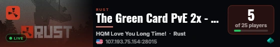 The Green Card PvE 2x - Zombies|RaidBases|Events|Perks|Kits live status badge