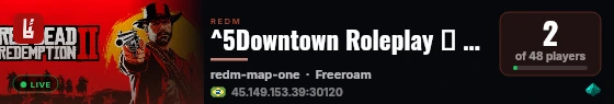 ^5Downtown Roleplay ⇀ Origens live status badge