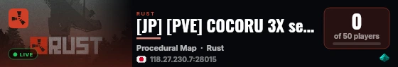 [JP] [PVE] COCORU 3X server [MOD 120+] [Easy or Hard] live status badge