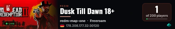 Dusk Till Dawn 18+ live status badge