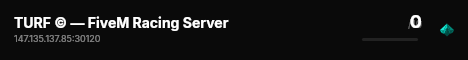 TURF © — FiveM Racing Server live status badge