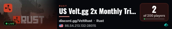 US Velt.gg 2x Monthly Trio Premium |50% Upkeep|No BP Wipes|x2 live status badge