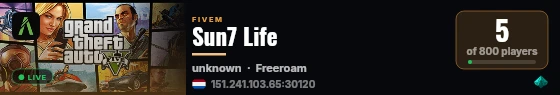 Sun7 Life live status badge