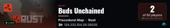Buds Unchained live status badge