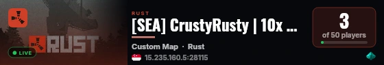 [SEA] CrustyRusty | 10x PvE live status badge